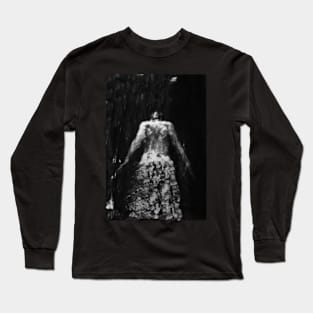 Portrait, digital collage, special processing. Master. Ugly close up, but truly masterpiece. Grayscale. Long Sleeve T-Shirt